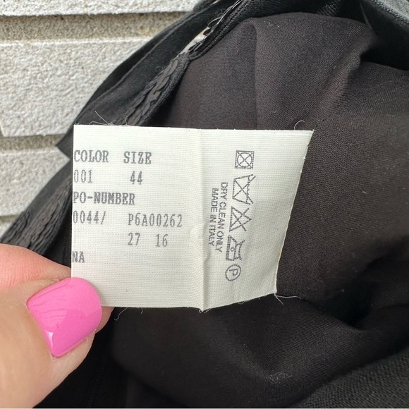 Agnona for Bergdorf Goodman Black Linen Slip Dress Sequin Neckline Made in Italy - Picture 8 of 11